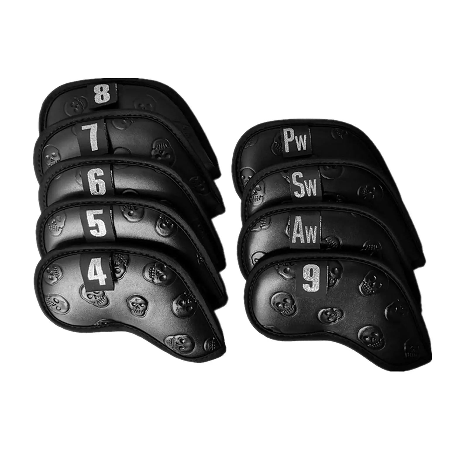 Golf Iron Headcover Universal Black Club Head Covers Protector Travel Clubs Irons 4-9, A-PCover with Sticker Closure
Golf Iron Headcover Universal Black Club Head Covers Protector Travel Clubs Irons 4-9, A-PCover with Sticker Closure