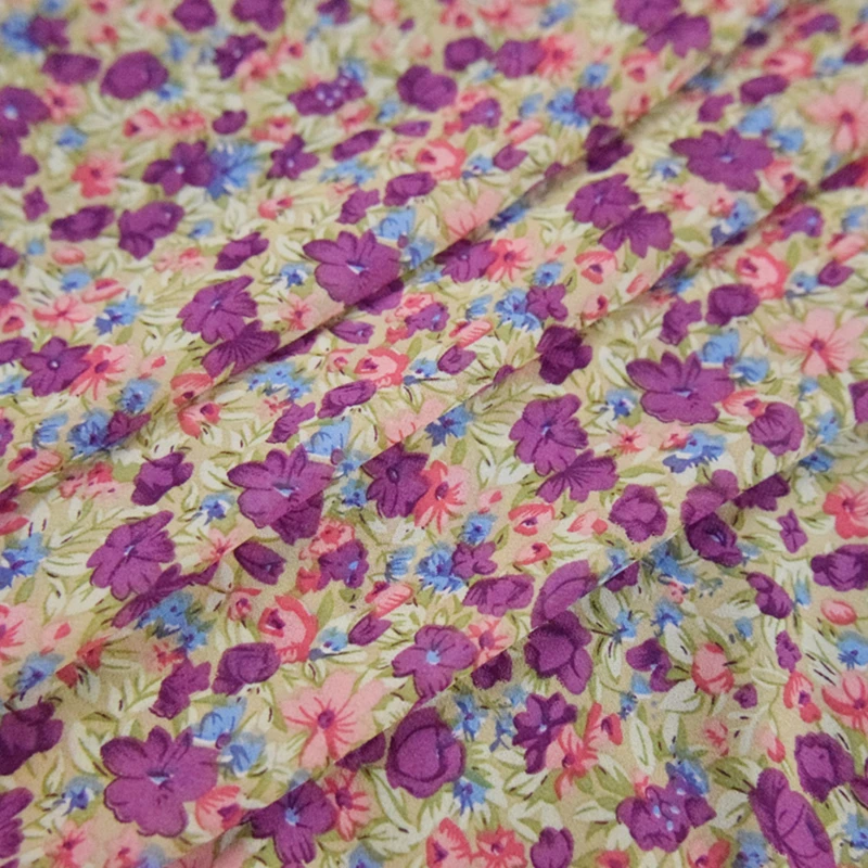 Chiffon Fabric for Dress Spring and Summer New Elegant Purple Small Floral Sewing DIY Handmade Patchwork Women Soft Shirt Silk
Chiffon Fabric for Dress Spring and Summer New Elegant Purple Small Floral Sewing DIY Handmade Patchwork Women Soft Shirt Silk