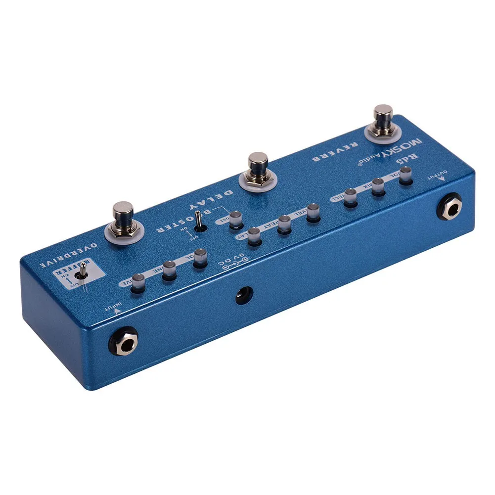 MOSKY RD5 Multi-Effects Guitar Pedal 5 In1 Reverb+Delay+Booster+Overdrive+Buffer Reverb Delay Pedal Full Metal Shell True Bypass
MOSKY RD5 Multi-Effects Guitar Pedal 5 In1 Reverb+Delay+Booster+Overdrive+Buffer Reverb Delay Pedal Full Metal Shell True Bypass