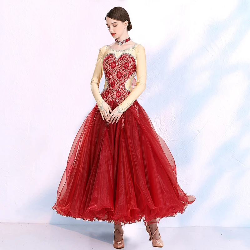 2021 National Standard Modern Dance Competition Dress Women Elegant Long Sleeve Lace Big Swing Clothes Female Waltz Clothing
2021 National Standard Modern Dance Competition Dress Women Elegant Long Sleeve Lace Big Swing Clothes Female Waltz Clothing