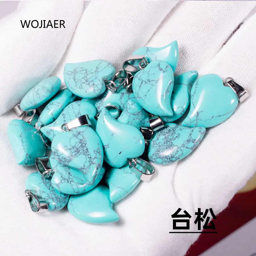 WOJIAER 2021 Natural Stone Heart Turquoises Charms Pendants Beads for Jewelry Couples Gift Making Good Quality 20x15x6mm ZM0520
WOJIAER 2021 Natural Stone Heart Turquoises Charms Pendants Beads for Jewelry Couples Gift Making Good Quality 20x15x6mm ZM0520