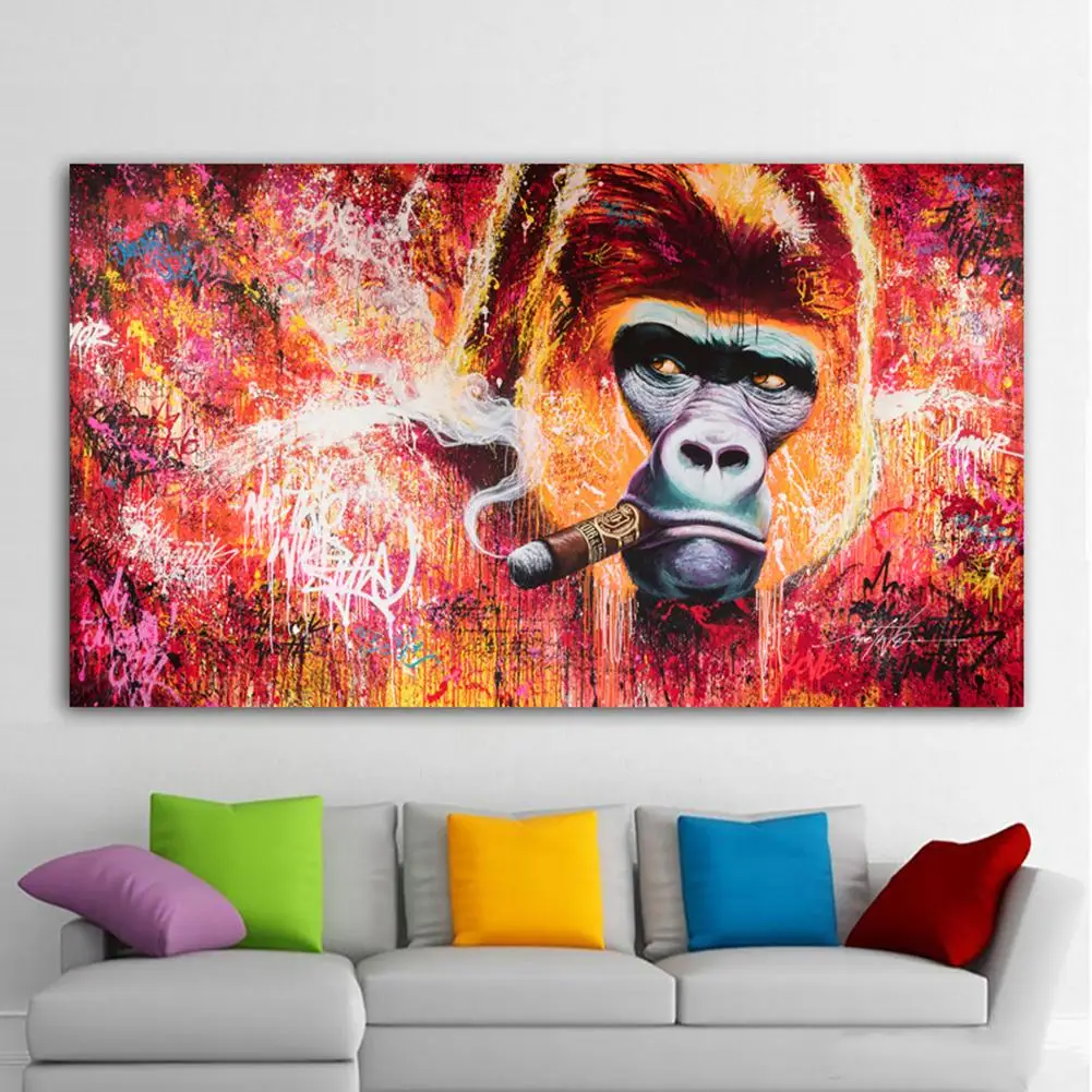 Monkey Gorilla Smoking Picture Poster Canvas Painting Living Room Wall Decor laminas de flores para enmarcar
Monkey Gorilla Smoking Picture Poster Canvas Painting Living Room Wall Decor laminas de flores para enmarcar