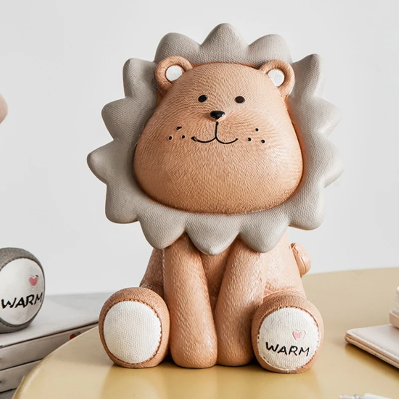 AT69 -Lion Money Box Cartoon Cute Creative Coin Bank Children Child Piggy Nursery Adorable Gift(Large) | Дом и сад