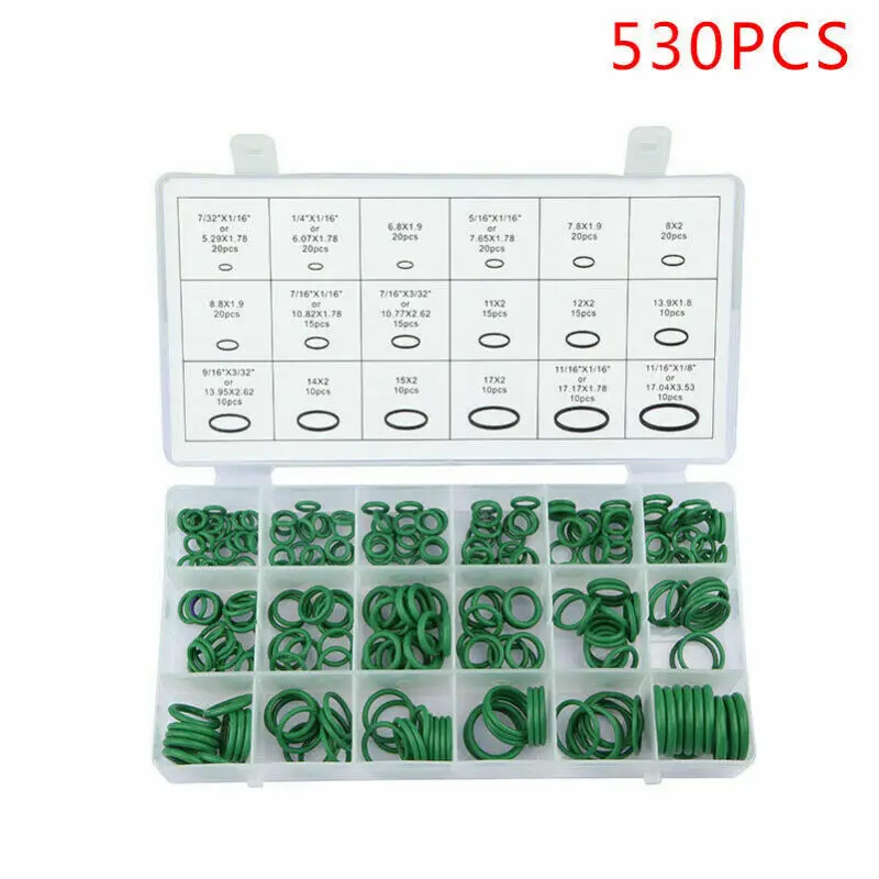 530Pcs Rubber O Ring Oil Resistance O-Ring Washer Gasket Seals Watertightness R134a Universal Auto Air Conditioning Rubber
530Pcs Rubber O Ring Oil Resistance O-Ring Washer Gasket Seals Watertightness R134a Universal Auto Air Conditioning Rubber