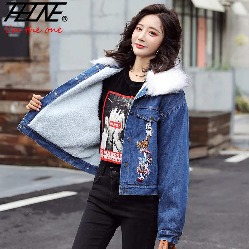 THHONE Autumn Winter Denim Jacket Women Fleece Thick Lamb Wool Denim Coat Women Short Loose Chaqueta Mujer Veste Femme Plus Size
THHONE Autumn Winter Denim Jacket Women Fleece Thick Lamb Wool Denim Coat Women Short Loose Chaqueta Mujer Veste Femme Plus Size