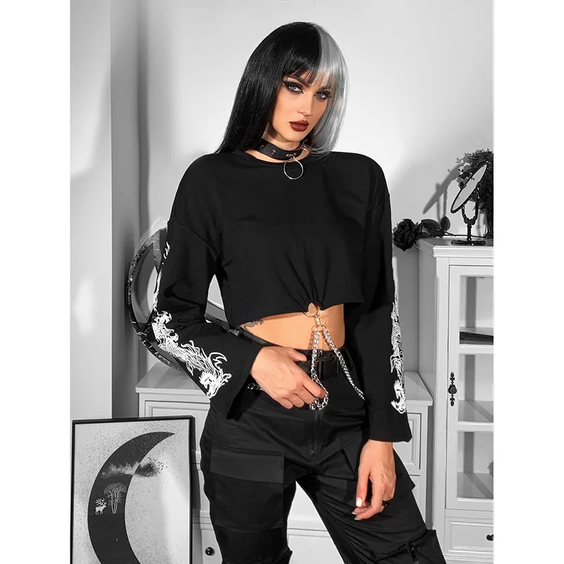 Женская толстовка с длинным рукавом Goth Dark, уличная одежда с принтом дракона на пупке, осенне-зимняя одежда для женщин
Женская толстовка с длинным рукавом Goth Dark, уличная одежда с принтом дракона на пупке, осенне-зимняя одежда для женщин