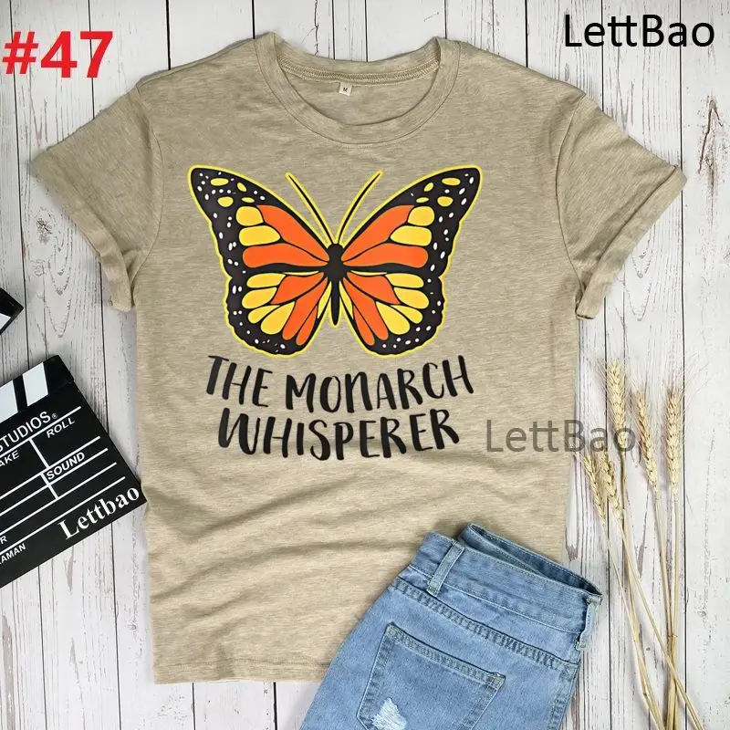 

Monarch Whisperer Cute Butterfly Women T Shirt Summer Short Sleeve 2021 New Fashion Graphic Printed Casual Grunge T Shirt Tops