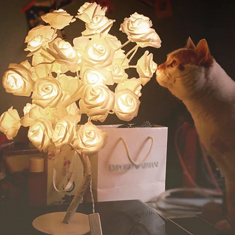 24 pcs Led bulbs Table Lamp Rose Flower Tree Nightlight Christmas Gift for Girl Kids Room Garlands cute decor Mood Night light
24 pcs Led bulbs Table Lamp Rose Flower Tree Nightlight Christmas Gift for Girl Kids Room Garlands cute decor Mood Night light