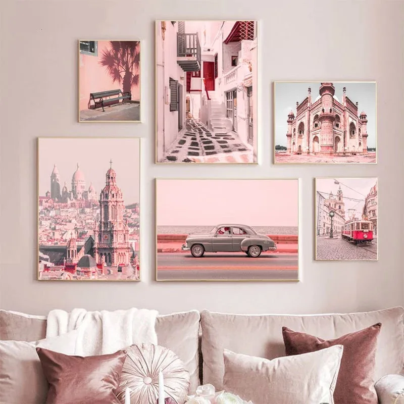 Scandinavian Style Pink Wall Art City Street Canvas Painting Building Posters and Prints Wall Pictures for Living Room Poster
Scandinavian Style Pink Wall Art City Street Canvas Painting Building Posters and Prints Wall Pictures for Living Room Poster