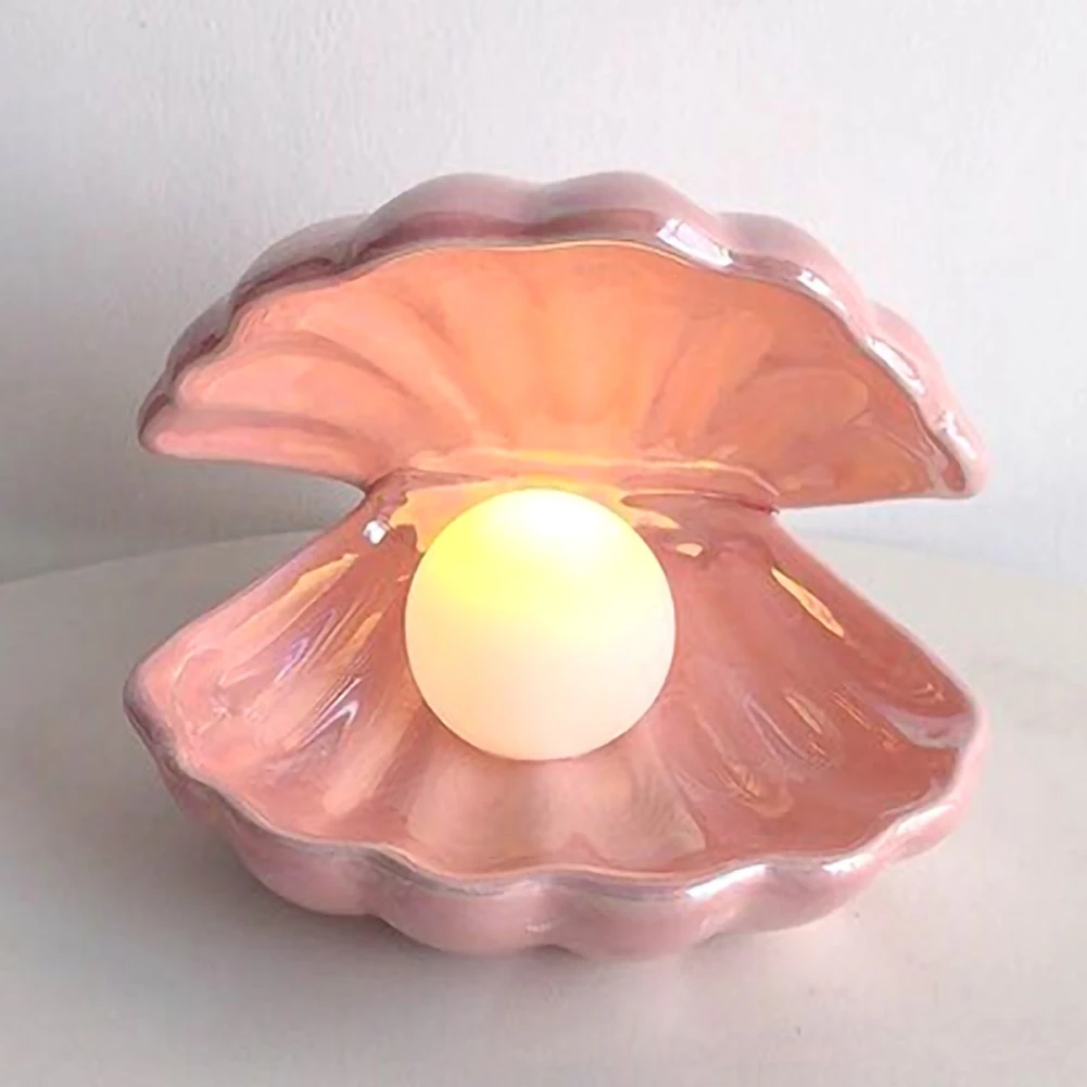 Fantasy Night Light Ceramic Shell Lamp Pearl Powder Pearl White Night Light Gift Desktop Storage Decoration Lamp Party
Fantasy Night Light Ceramic Shell Lamp Pearl Powder Pearl White Night Light Gift Desktop Storage Decoration Lamp Party