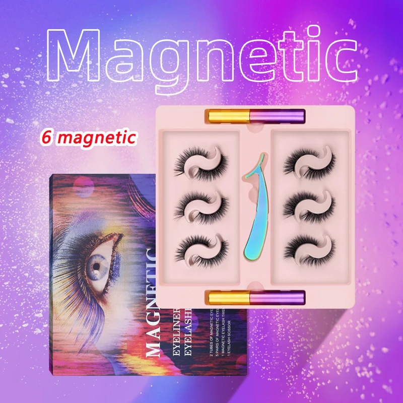 6 Pairs Magnetic Eyelashes & 2 Pcs Magnetic Eyeliner with Magnet Technology Beauty 3D Natural False Eyelash Makeup Set HML-001
6 Pairs Magnetic Eyelashes & 2 Pcs Magnetic Eyeliner with Magnet Technology Beauty 3D Natural False Eyelash Makeup Set HML-001