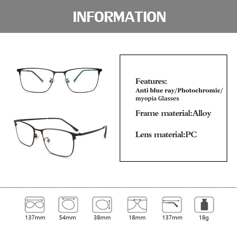 New Sun Photochromic Myopia Eyeglasses Optical Men Student Finished Myopia Eyewear Non-Prescription Glasses Frame Discoloration
New Sun Photochromic Myopia Eyeglasses Optical Men Student Finished Myopia Eyewear Non-Prescription Glasses Frame Discoloration