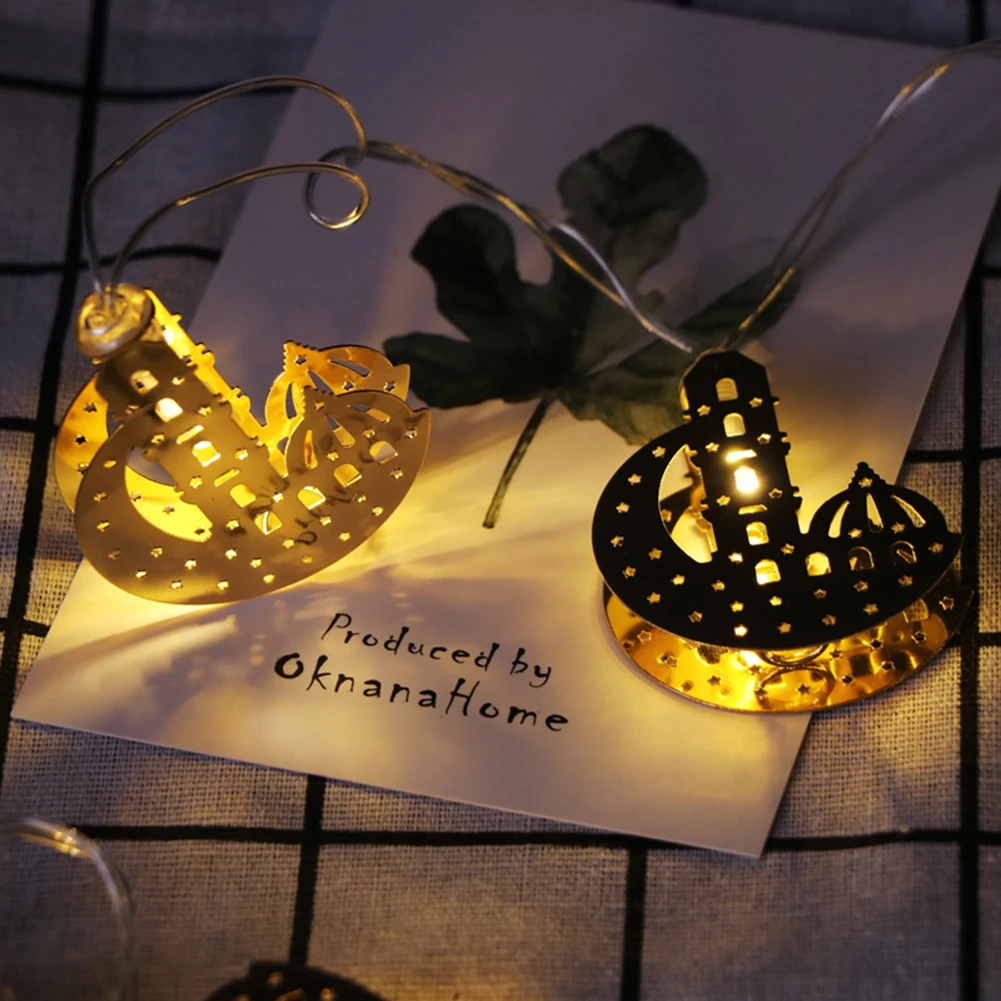 LED Metallic Gold Moon Castle Light 10 LED Fairy String Lights Ramadan Arab Festival Ornament Home Decoration
LED Metallic Gold Moon Castle Light 10 LED Fairy String Lights Ramadan Arab Festival Ornament Home Decoration