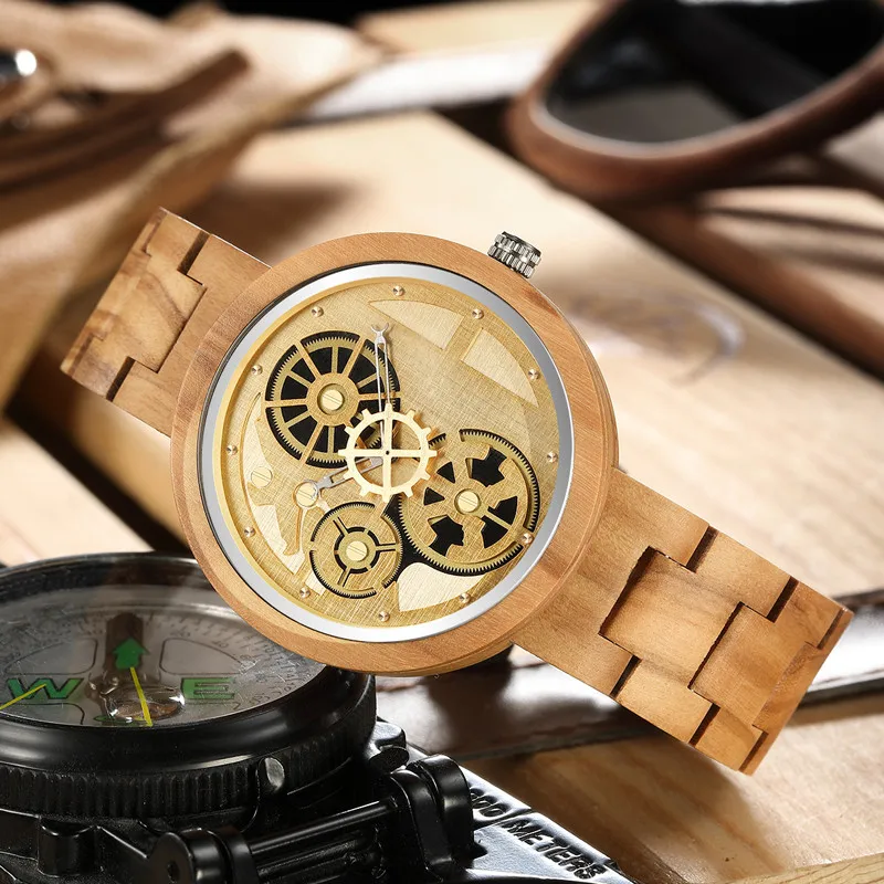 2021 New Wood Wrist Watch Men relogio masculino Gear Engrave Design Fashion Casual Wooden Bracelet Clock Boyfriend Best Gift Set
2021 New Wood Wrist Watch Men relogio masculino Gear Engrave Design Fashion Casual Wooden Bracelet Clock Boyfriend Best Gift Set
