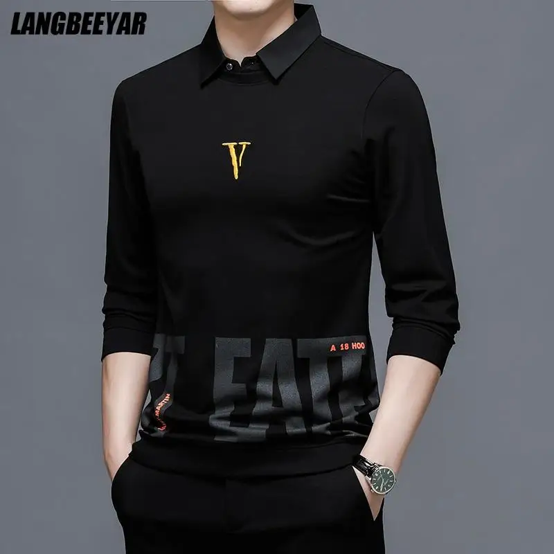 Top Grade Fake Two New Fashion Designer Brand Collared Knit Pullover Sweater Trendy Autum Casual Black Collaree Jumper Men
Top Grade Fake Two New Fashion Designer Brand Collared Knit Pullover Sweater Trendy Autum Casual Black Collaree Jumper Men