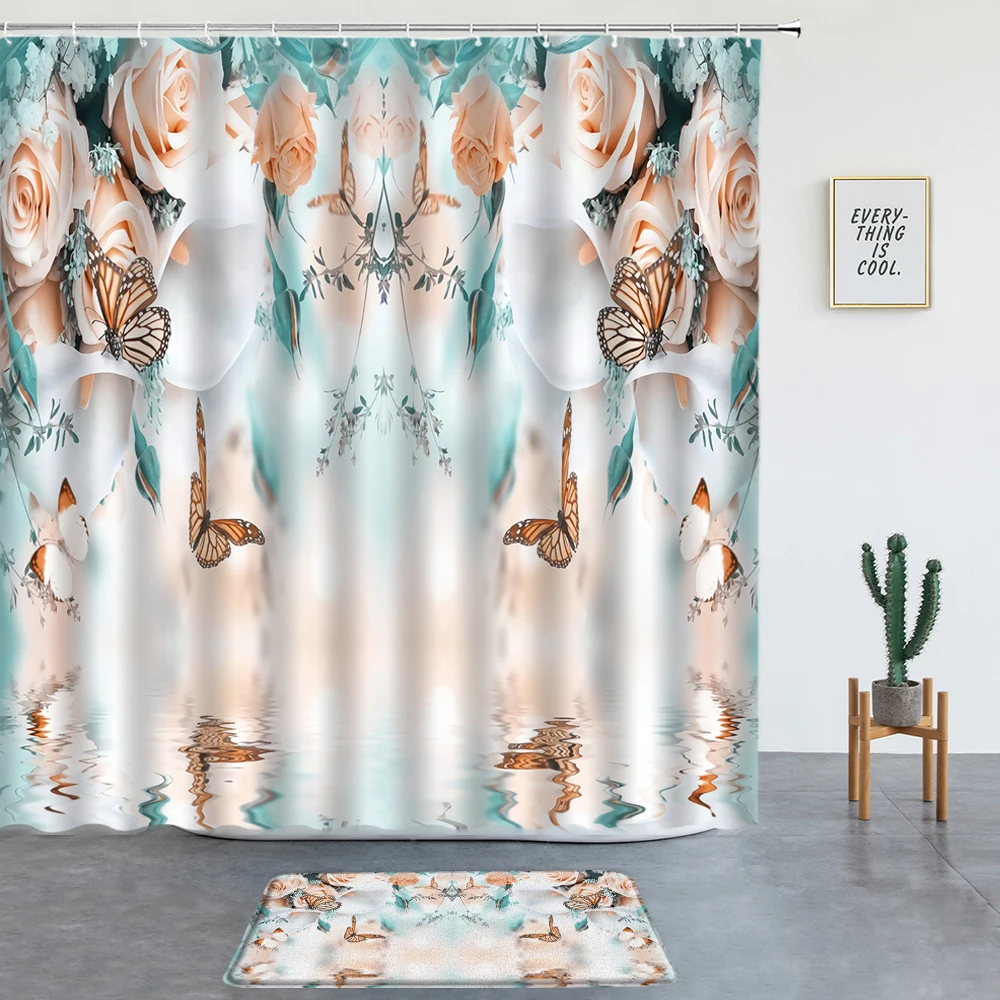 Шторы для душа с розовыми цветами и бабочками, декоративный набор цветов для ванной, Нескользящие коврики, коврик для туалета, экран для ван...
Шторы для душа с розовыми цветами и бабочками, декоративный набор цветов для ванной, Нескользящие коврики, коврик для туалета, экран для ван...