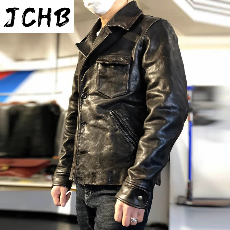 Shipping Fast Super Genuine Horse Leather Men's Top Quality Vintage Classic Horsehide Motorcycle Rider Jacket Black Coat
Shipping Fast Super Genuine Horse Leather Men's Top Quality Vintage Classic Horsehide Motorcycle Rider Jacket Black Coat