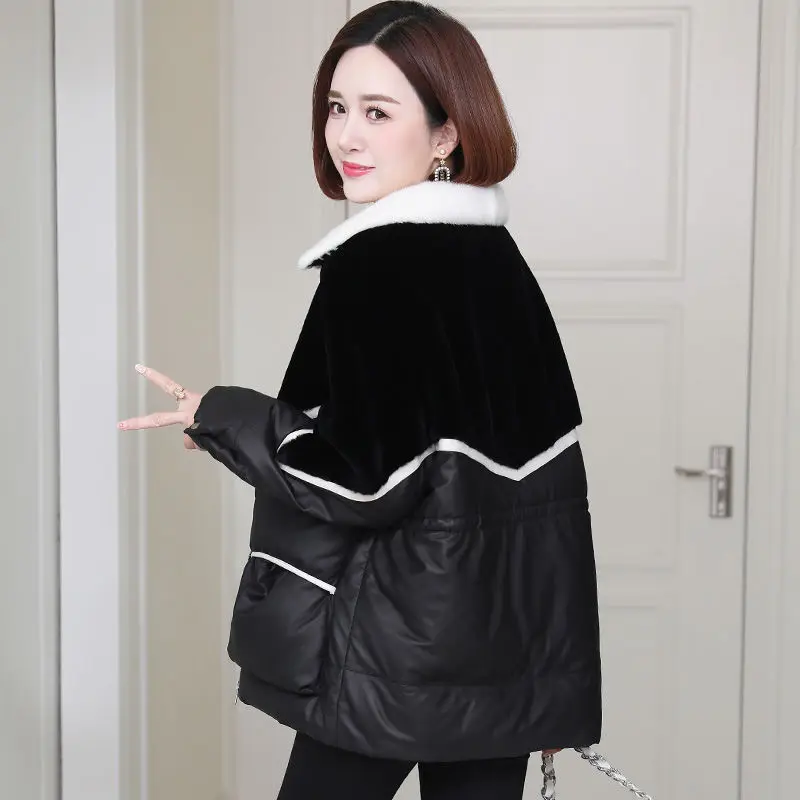 Women 2021 Winter New Fashion Parkas Female Elegant Zipper PU Leather Loose Cotton Padded Jackets Ladies Thick Warm Outwear Z663
Women 2021 Winter New Fashion Parkas Female Elegant Zipper PU Leather Loose Cotton Padded Jackets Ladies Thick Warm Outwear Z663