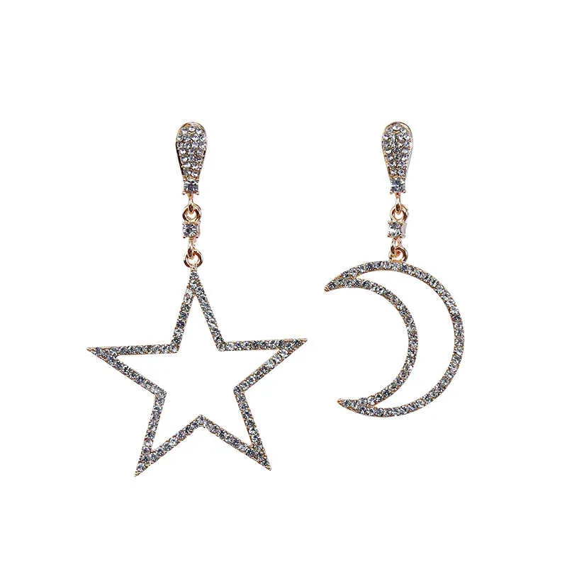 Asymmetric Crystal Earrings Fashion Long Drop Earring Moon Star Earrings Korean Version Exquisite Jewelry Gifts 
Asymmetric Crystal Earrings Fashion Long Drop Earring Moon Star Earrings Korean Version Exquisite Jewelry Gifts