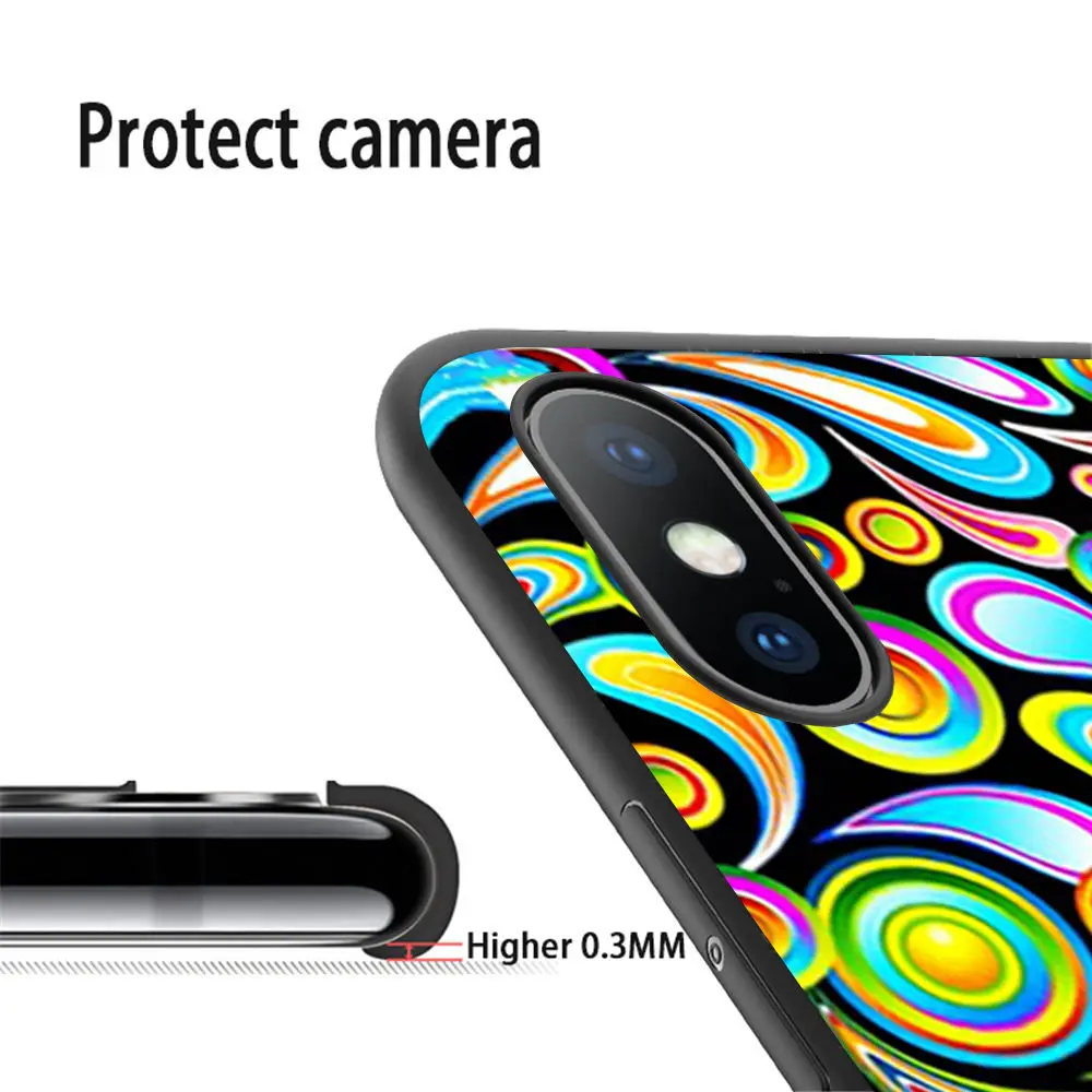 Coque Psychedelic Color Drops Hellip Soft Silicone Phone Case for iPhone 11 Pro Max X 5S 6 6S XR XS 7 8 Plus Cover | Мобильные