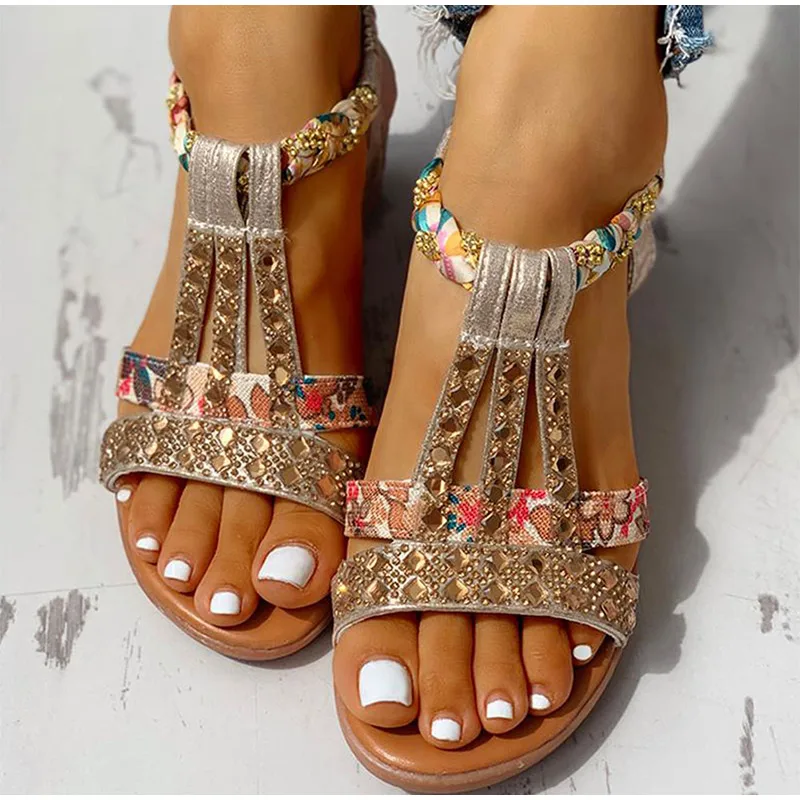 Women's Sandals Summer Bohemia Platform Wedges Shoes Crystal Gladiator Rome Woman Beach Shoes Casual Elastic Band Female 2021
Women's Sandals Summer Bohemia Platform Wedges Shoes Crystal Gladiator Rome Woman Beach Shoes Casual Elastic Band Female 2021