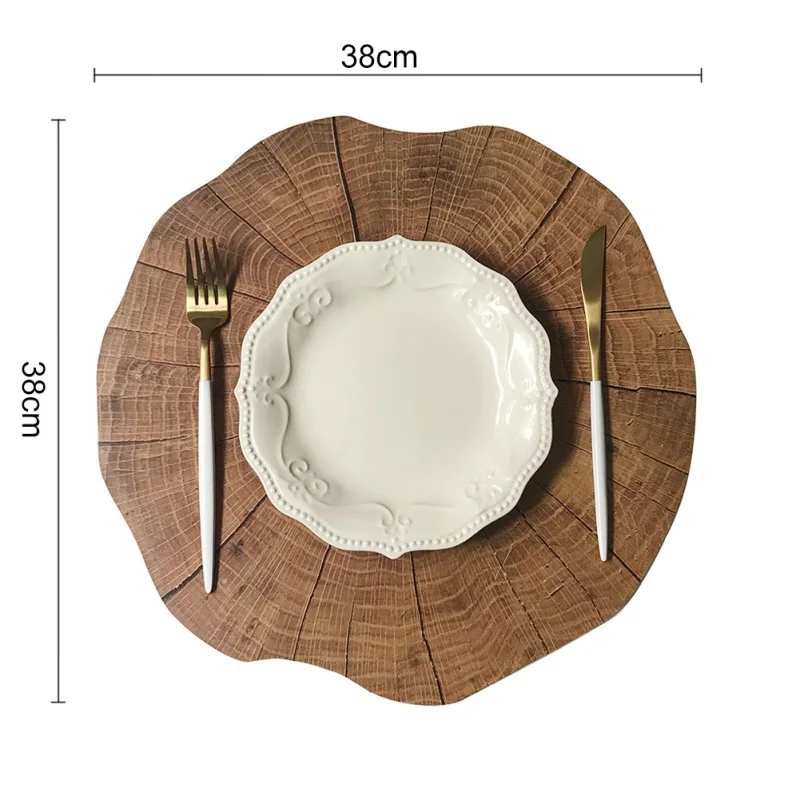 38*38cm Round Placemats Wood Grain Placemat Household Table Pad Heat-resistant Insulation Placemat Table Decors Kitchen Supplies 
38*38cm Round Placemats Wood Grain Placemat Household Table Pad Heat-resistant Insulation Placemat Table Decors Kitchen Supplies