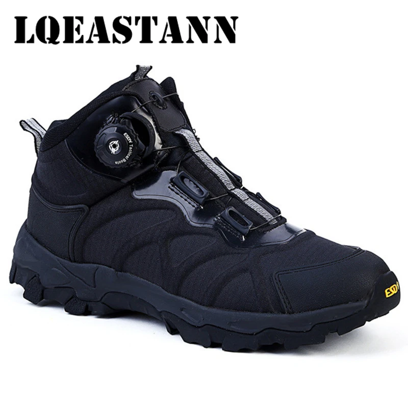 

ESDY Outdoor Lightweight Quick Response Boots Hiking Shoes Automatic Buckle Tactical Shoes Combat Boots Military Boots