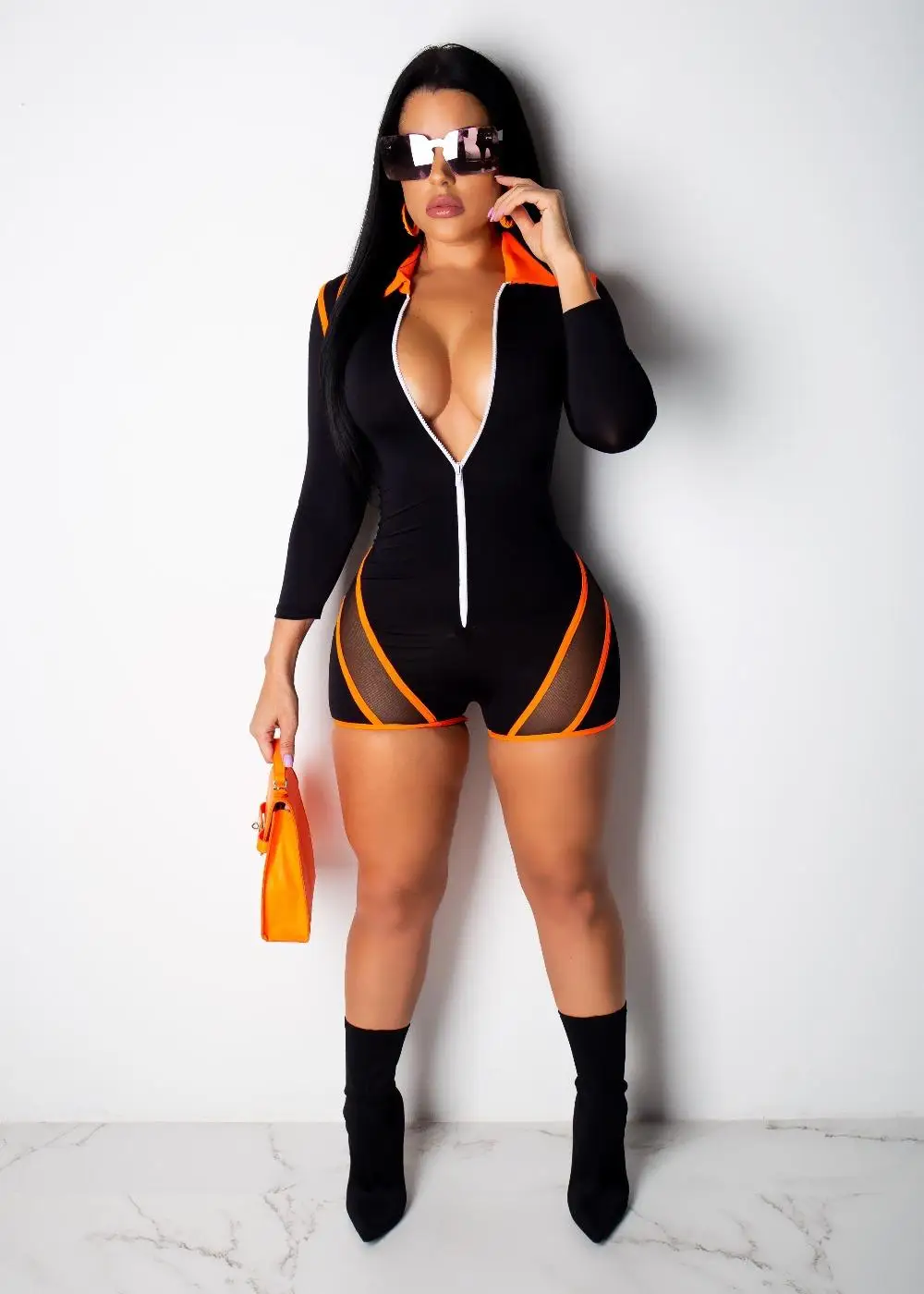 ZITY Casual Striped Women Playsuits Long Sleeve Turn Down Collar Zippers Jumpsuits Skinny Mesh Bodysuits
ZITY Casual Striped Women Playsuits Long Sleeve Turn Down Collar Zippers Jumpsuits Skinny Mesh Bodysuits