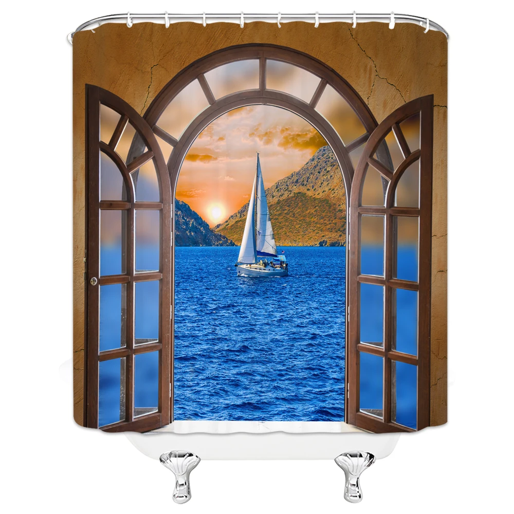 Sea Ocean Sailing Bath Curtains Shower Curtain Printing Bathroom Waterproof Washable Cloth With Hooks 180*200cm Bath Curtain
Sea Ocean Sailing Bath Curtains Shower Curtain Printing Bathroom Waterproof Washable Cloth With Hooks 180*200cm Bath Curtain