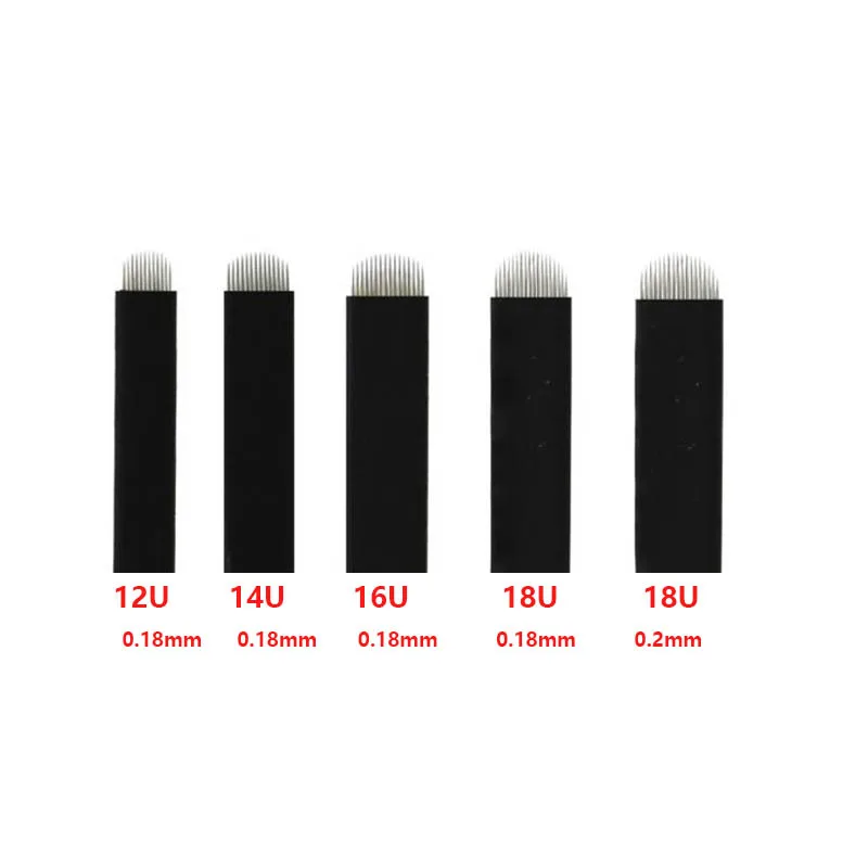 100pcs Black Lamina Microblading Needles 0.18mm U Shape 18 pins Blades Tattoo Needles For Permanent Makeup Pen
100pcs Black Lamina Microblading Needles 0.18mm U Shape 18 pins Blades Tattoo Needles For Permanent Makeup Pen