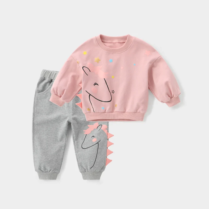 New Spring and Autumn Cotton Sweet Two-piece Print Star Round Neck Long Sleeve Pink Girl Suit Kids Clothes
New Spring and Autumn Cotton Sweet Two-piece Print Star Round Neck Long Sleeve Pink Girl Suit Kids Clothes
