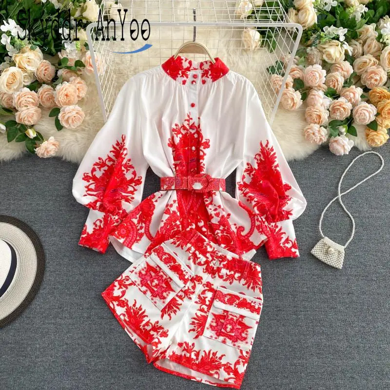 Tops And Woman Shorts Fashion 2 Piece Set Fall 2021 Clothing Autumn Two Piece Set Women Vintage Printed Pull Sleeve Blouse
Tops And Woman Shorts Fashion 2 Piece Set Fall 2021 Clothing Autumn Two Piece Set Women Vintage Printed Pull Sleeve Blouse