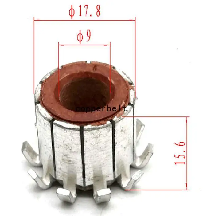 9x17,8x15,6 (16) мм 10P 10-500 шт. зубы медный крюк Тип электрические коллектор двигателя 3141
9x17,8x15,6 (16) мм 10P 10-500 шт. зубы медный крюк Тип электрические коллектор двигателя 3141