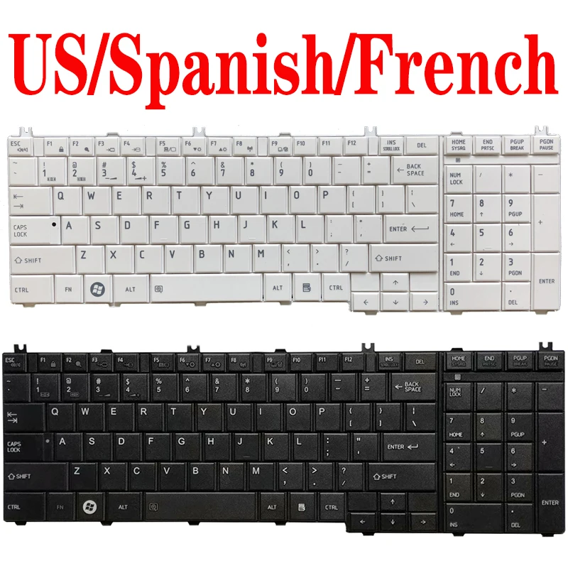 US/SP/испанская/Французская клавиатура для Toshiba Satellite L750 L755 L755D L770 L770D L775 L775D C660 C660D