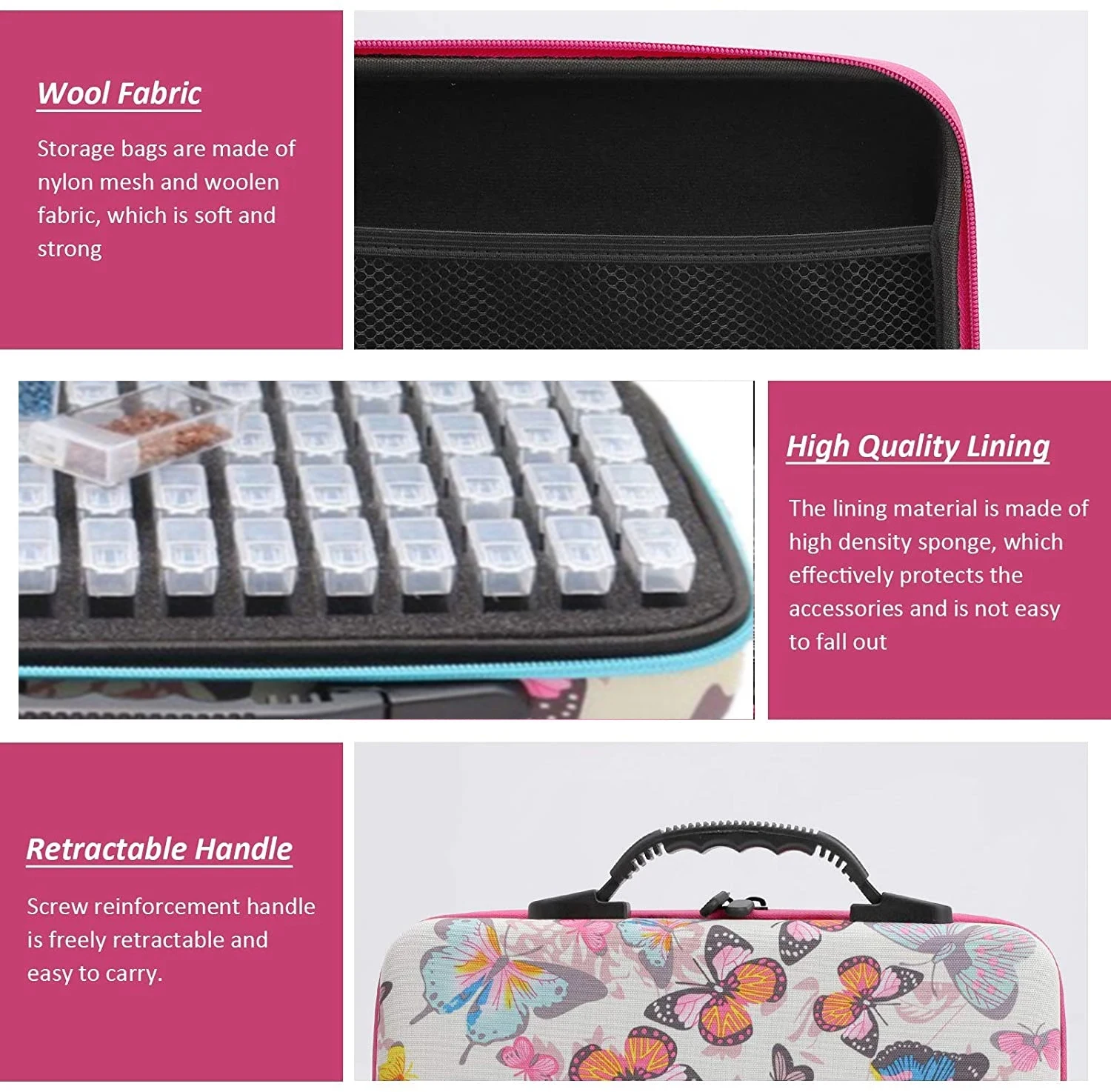 new 80box Butterfly diamond embroidery Container Storage Box diamond paiting box Carry Case Container diamond mosaic Storage Box 
new 80box Butterfly diamond embroidery Container Storage Box diamond paiting box Carry Case Container diamond mosaic Storage Box