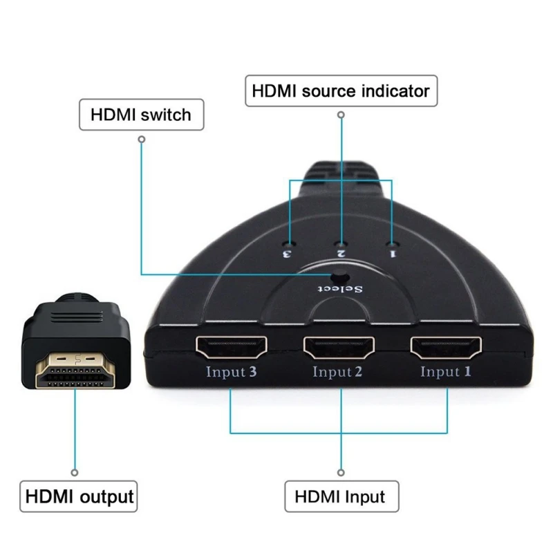 4K 1080P 3 Порты и разъёмы Кабель-разветвитель HDMI мультипереключатель коммутатор