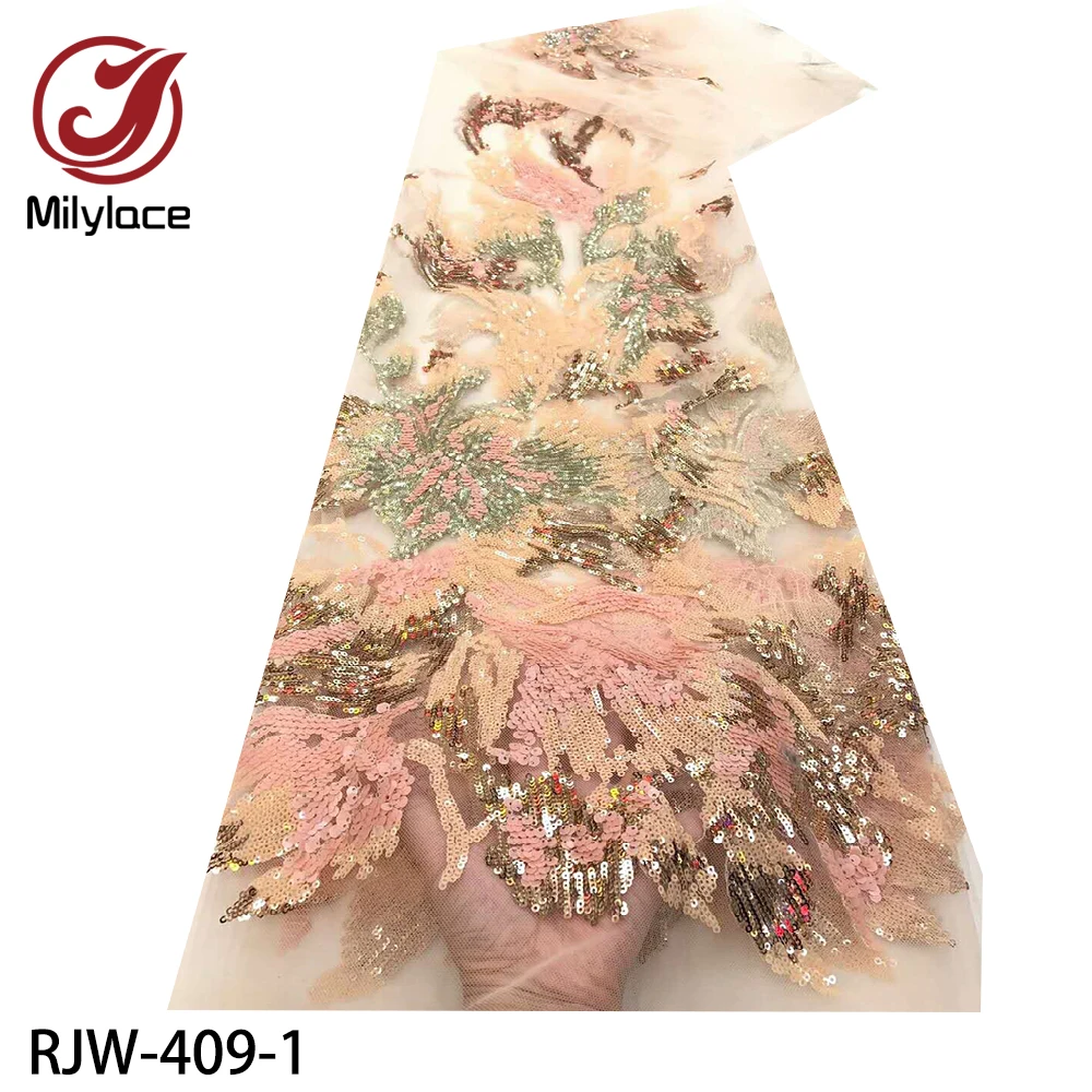 Milylace High Quality African Lace Fabric with Sequins 2020 French Tulle Lace Embroidered Fabric for Party Dress RJW-409
Milylace High Quality African Lace Fabric with Sequins 2020 French Tulle Lace Embroidered Fabric for Party Dress RJW-409