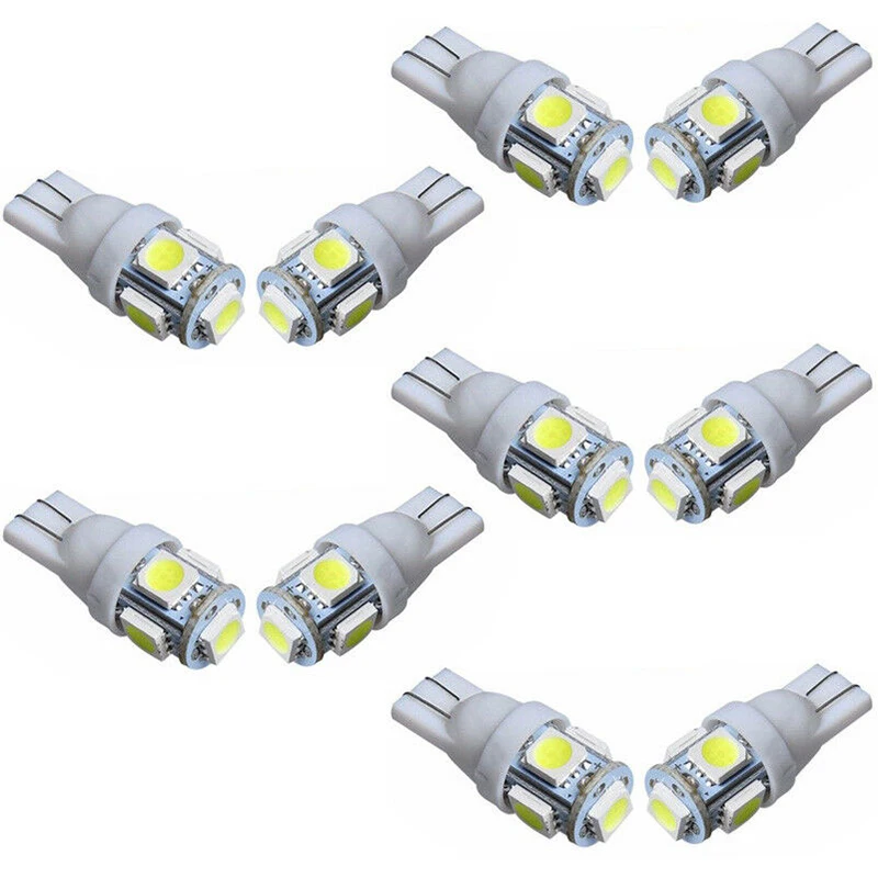 

20 PCS T10 5050 5-SMD Car Interior Light 12V 5W 6000K Super White LED Reading Light Front Width Lamp Tail Light Car Accessories