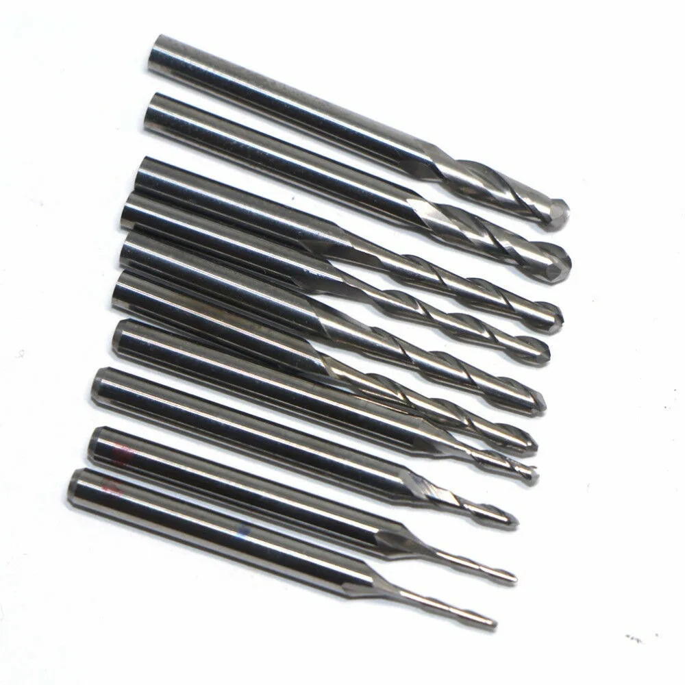 3.175mm Shank Carbide Ball Nose End Mill CNC Engraving Router Bit Set 1 1.5 2 2.5 3.175 MM For Woodworking CNC Engraving
3.175mm Shank Carbide Ball Nose End Mill CNC Engraving Router Bit Set 1 1.5 2 2.5 3.175 MM For Woodworking CNC Engraving