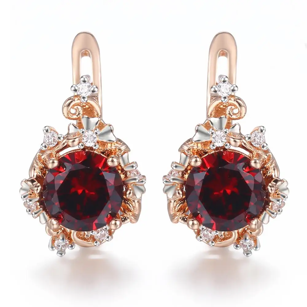 Round Paved Red Clear Cubic Zirconia Earrings 585 Rose Gold for Women Girls Stud Earrings Snap Closure Fashion Mother Gifts
Round Paved Red Clear Cubic Zirconia Earrings 585 Rose Gold for Women Girls Stud Earrings Snap Closure Fashion Mother Gifts