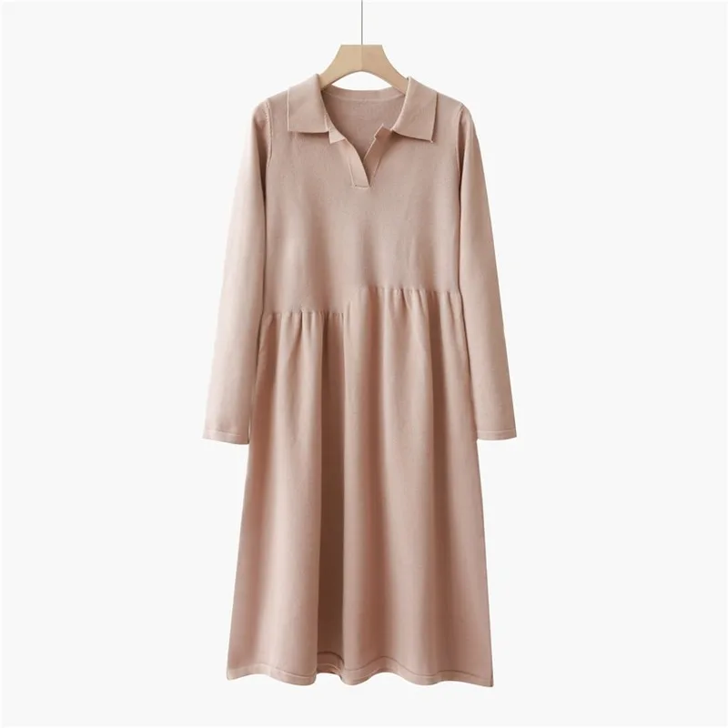 Dress Women Loose Chic Button Long Dress Casual Vestidos Turn-down Collar Autumn Winter Sweater Long Dress Elegant Knit
Dress Women Loose Chic Button Long Dress Casual Vestidos Turn-down Collar Autumn Winter Sweater Long Dress Elegant Knit