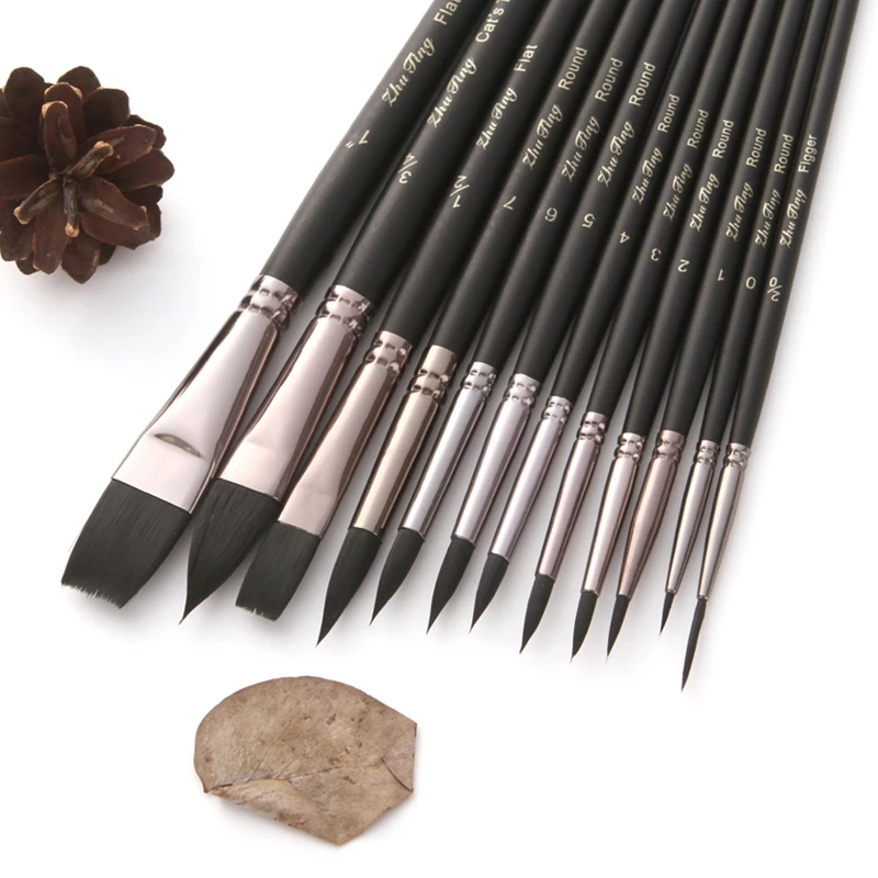 12pcs Nylon Hair Wooden Handle Watercolor Paint Brush Pen Set DIY Oil Acrylic Painting Brushes Art Supplies
12pcs Nylon Hair Wooden Handle Watercolor Paint Brush Pen Set DIY Oil Acrylic Painting Brushes Art Supplies