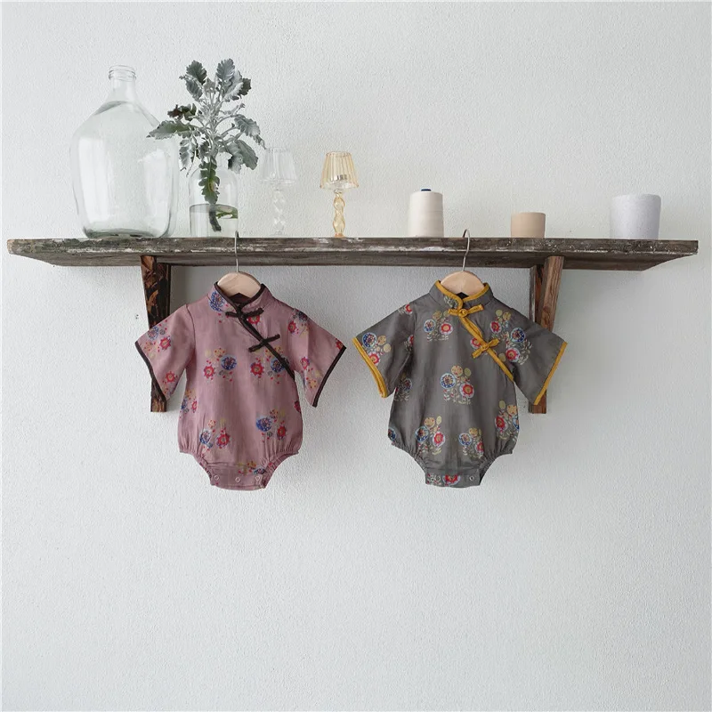 MILANCEL 2021 Summer New Born Girls Clothes Chinese Style Short Sleeved Cheongsam Bodysuit
MILANCEL 2021 Summer New Born Girls Clothes Chinese Style Short Sleeved Cheongsam Bodysuit