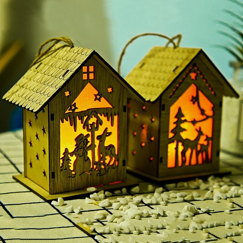 Christmas Decorations,LED Luminous Cabins,Height 9.5cm, Christmas Tree Pendants, 2022 NewYear WindowDecorations, Children'sGifts 
Christmas Decorations,LED Luminous Cabins,Height 9.5cm, Christmas Tree Pendants, 2022 NewYear WindowDecorations, Children'sGifts