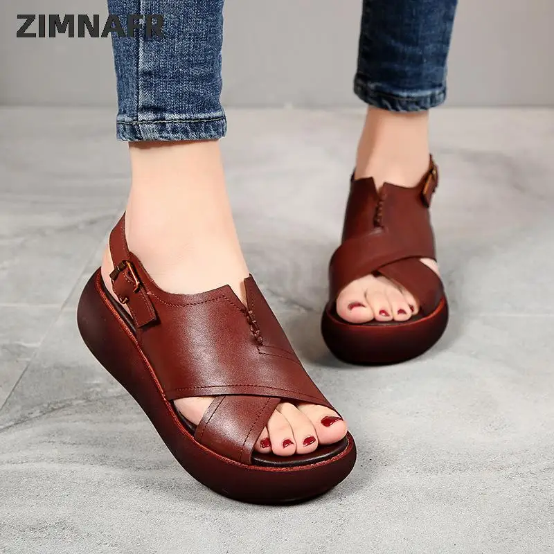 ZIMNAFR 2020 Summer New Genuine Leather Sandals For Women Platform Cow Leather Women Casual Retro Sandals Summer Shoes
ZIMNAFR 2020 Summer New Genuine Leather Sandals For Women Platform Cow Leather Women Casual Retro Sandals Summer Shoes