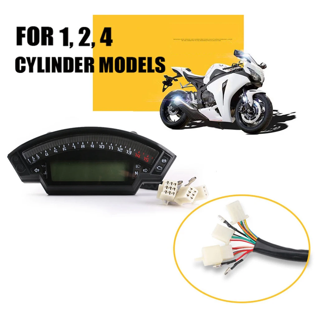 Motorcycle Universal LCD Digital Speedometer Odometer For 1,2,4 Cylinders Meter
Motorcycle Universal LCD Digital Speedometer Odometer For 1,2,4 Cylinders Meter