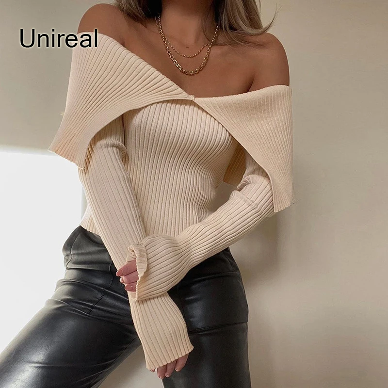 Unireal 2021 Autumn Off Shoulder Sweaters Women Sexy Sweaters Long Sleeve Female Jumpers Pull Femme
Unireal 2021 Autumn Off Shoulder Sweaters Women Sexy Sweaters Long Sleeve Female Jumpers Pull Femme