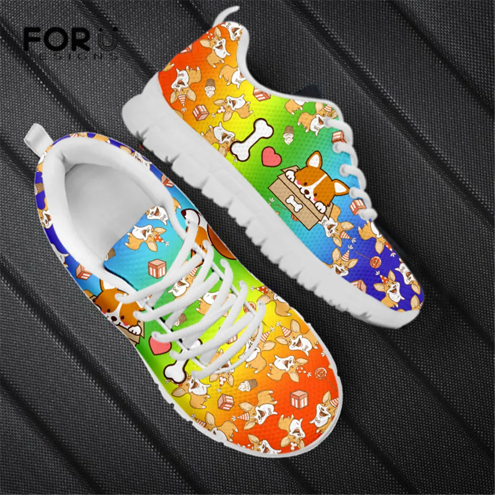 FORUDESIGNS Fashionable Women's Breathable Mesh Shoes Cute Corgi Dog Print Ladies Flat Shoes Youth Girls Running Walking Shoes
FORUDESIGNS Fashionable Women's Breathable Mesh Shoes Cute Corgi Dog Print Ladies Flat Shoes Youth Girls Running Walking Shoes