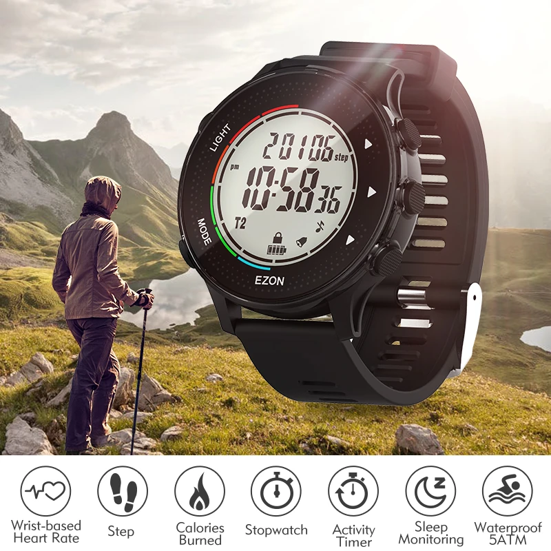 Digital Sport Watch with Heart Rate Monitor Step Count Calories Burnt Climbing Running Cycling Men Sports Watch Waterproof
Digital Sport Watch with Heart Rate Monitor Step Count Calories Burnt Climbing Running Cycling Men Sports Watch Waterproof