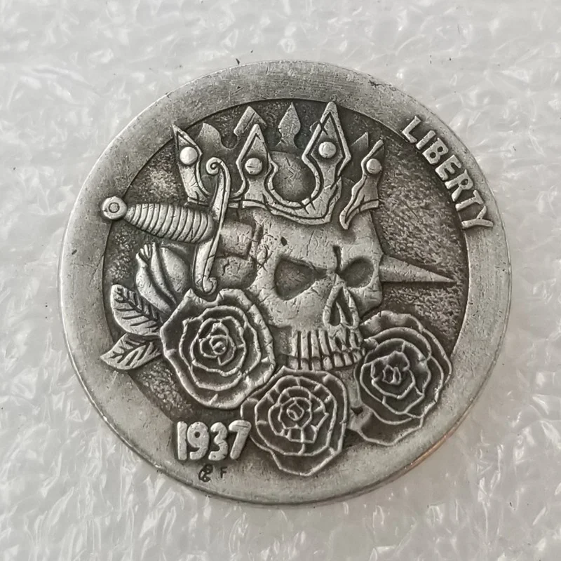 1937 American Wanderers Silver Plated Coin US Skull Buffalo Morgan Coin Commemorative Collectible Coin Challenge Coin Gift
1937 American Wanderers Silver Plated Coin US Skull Buffalo Morgan Coin Commemorative Collectible Coin Challenge Coin Gift